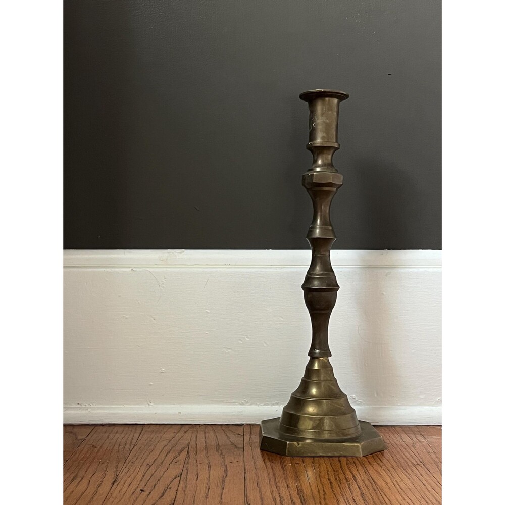 Tall Vintage Brass Candle Holder